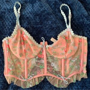 For Love & Lemons Floral Sheer Bustier Top – Size M